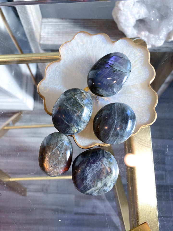 Big, Flashy Labradorite Pebble Stone