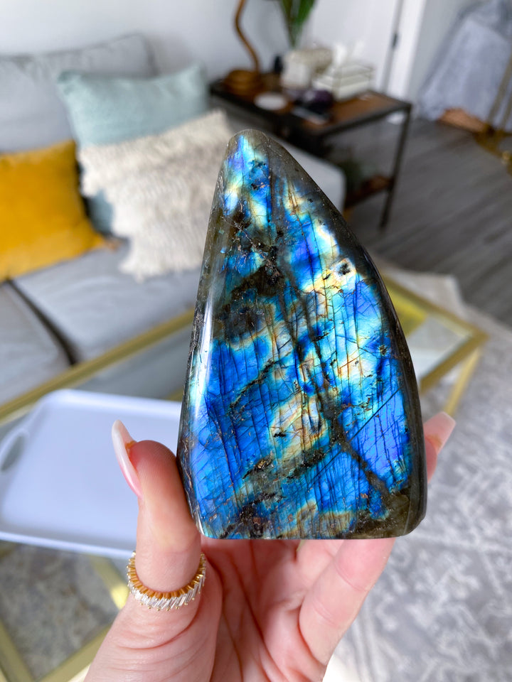 Flashy Blue, Yellow Labradorite Free Form #4