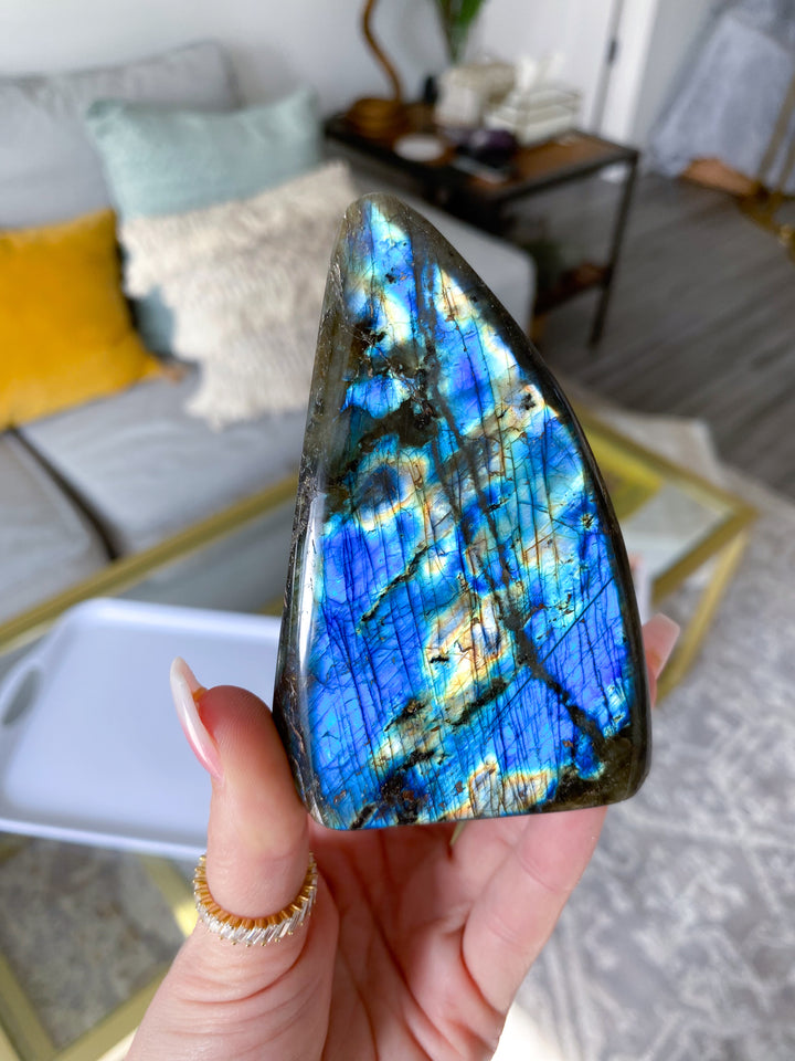 Flashy Blue, Yellow Labradorite Free Form #4