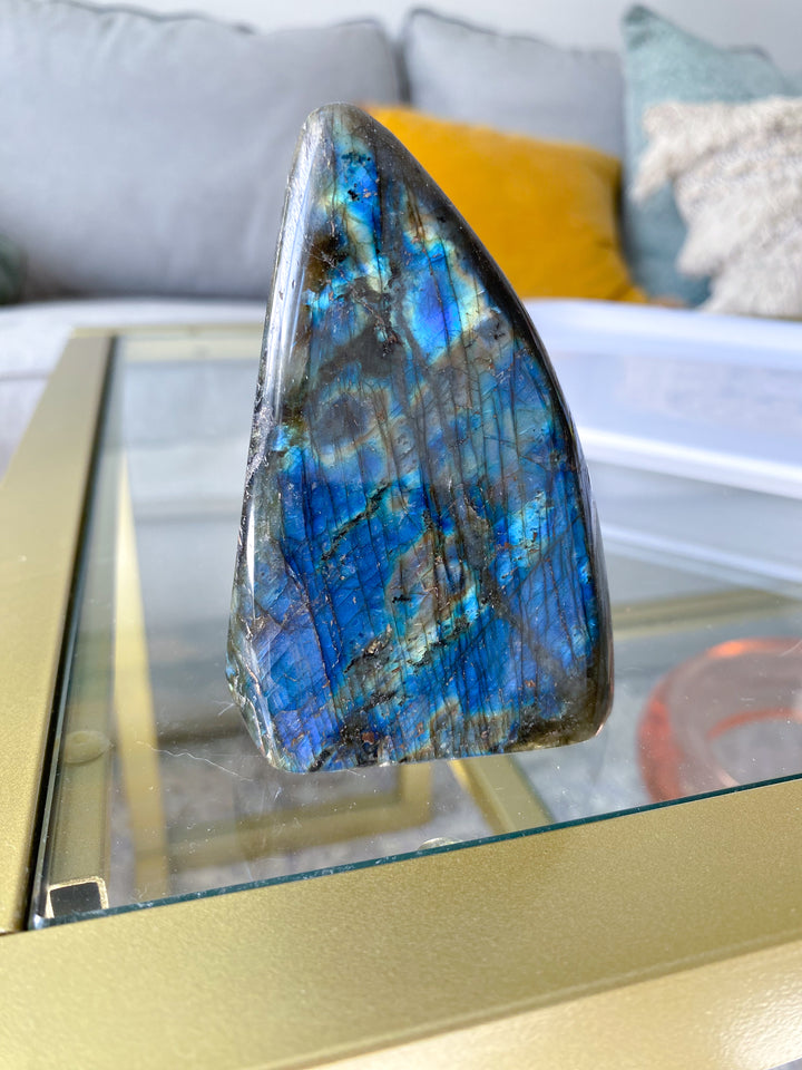 Flashy Blue, Yellow Labradorite Free Form #4