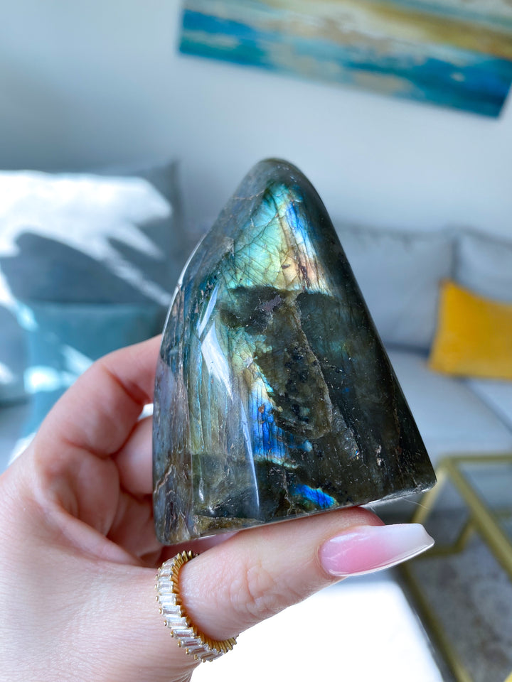 Flashy Blue, Yellow Labradorite Free Form #4