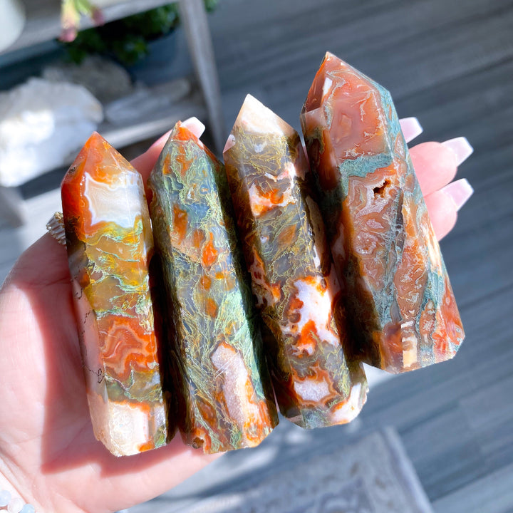 Carnelian & Moss Agate Tower - Your Choice