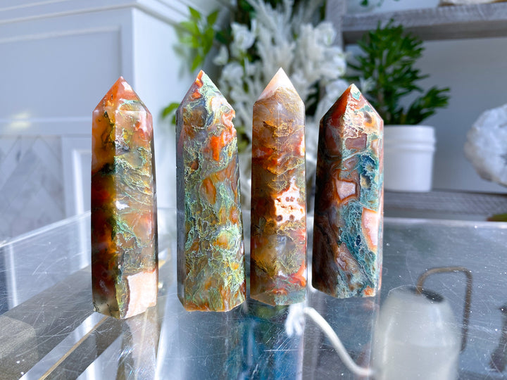 Carnelian & Moss Agate Tower - Your Choice