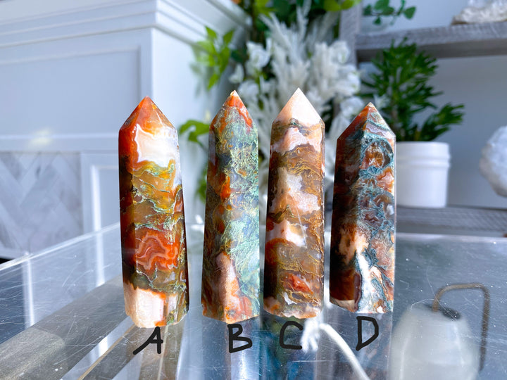 Carnelian & Moss Agate Tower - Your Choice