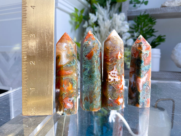 Carnelian & Moss Agate Tower - Your Choice