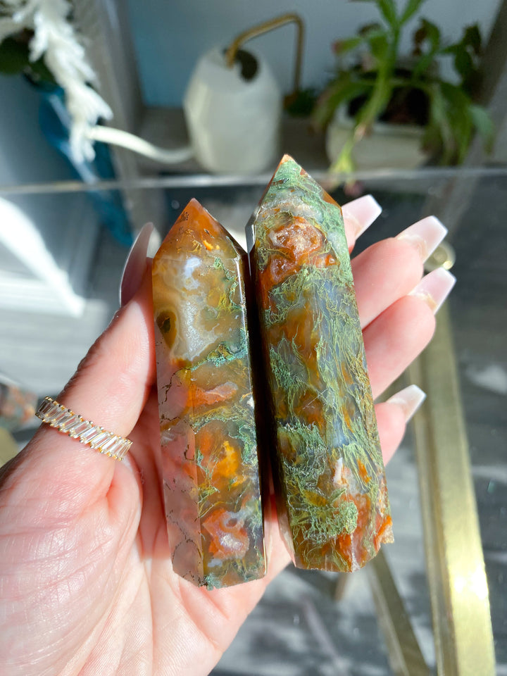 Carnelian & Moss Agate Tower - Your Choice