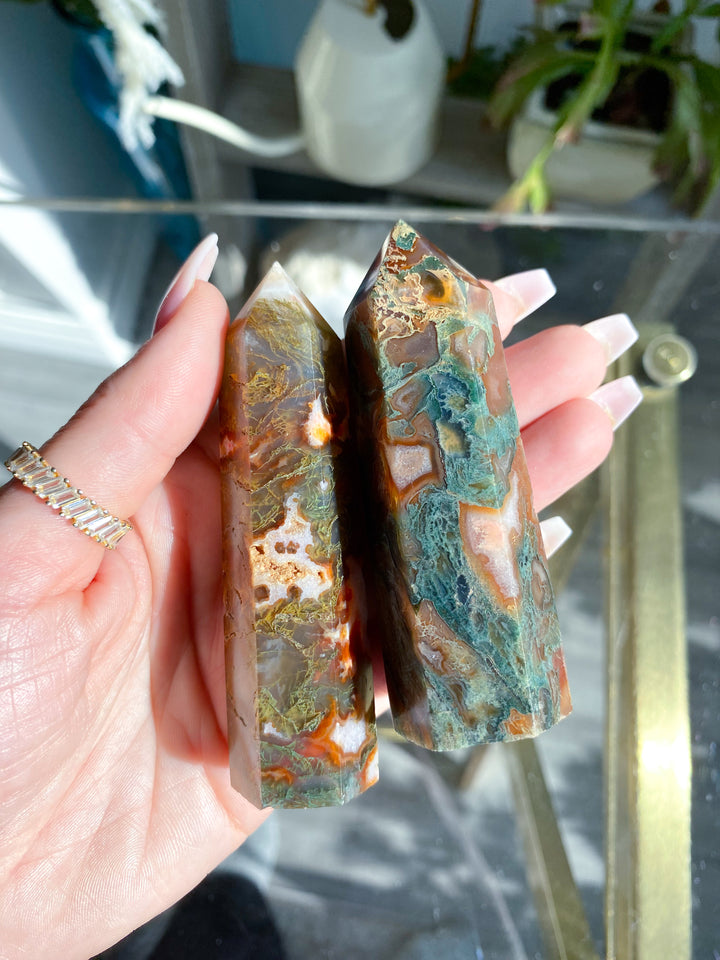 Carnelian & Moss Agate Tower - Your Choice