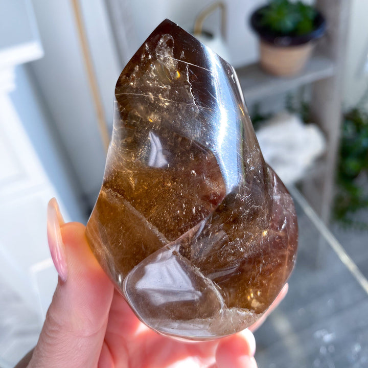 Smokey Quartz Flame with Rutile - Get Exact Piece