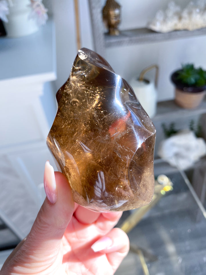 Smokey Quartz Flame with Rutile - Get Exact Piece