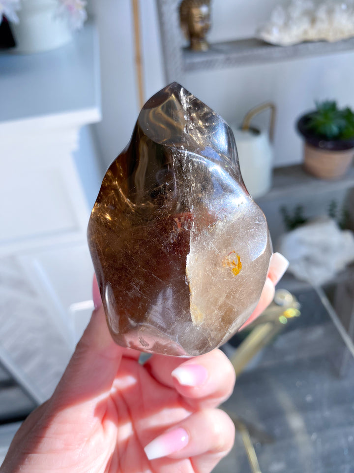 Smokey Quartz Flame with Rutile - Get Exact Piece