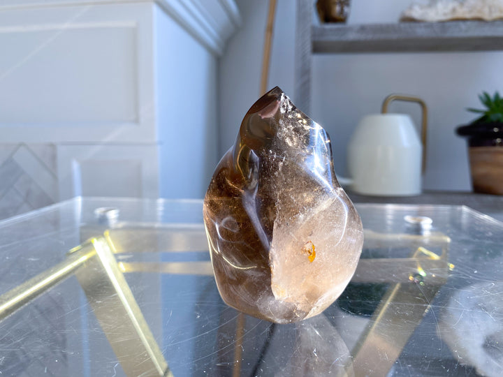 Smokey Quartz Flame with Rutile - Get Exact Piece