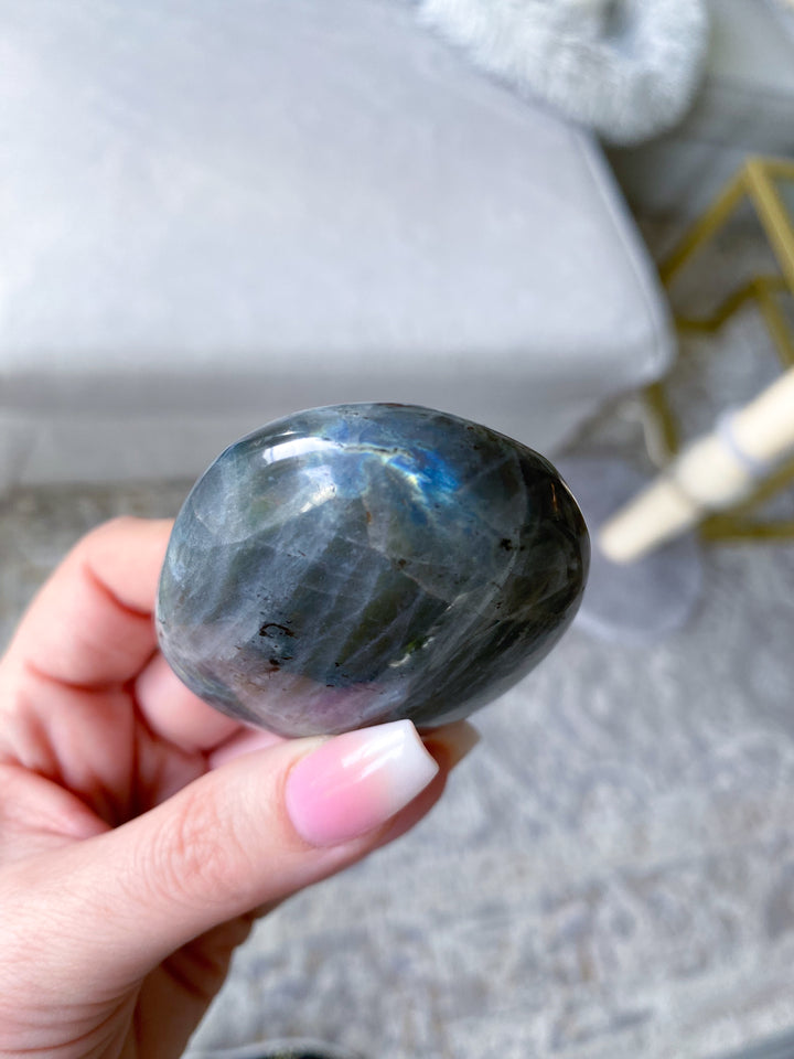 Small, Very Charming Labradorite Palm Stone #6