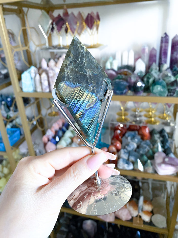 Labradorite Diamond on Stand - Get Exact Item