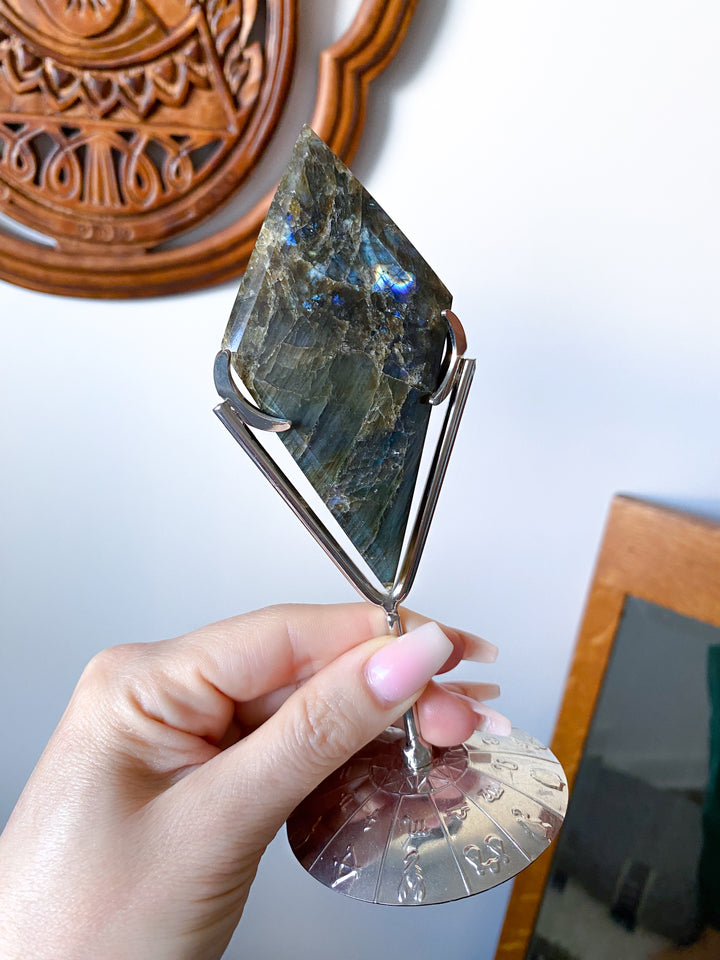 Labradorite Diamond on Stand - Get Exact Item