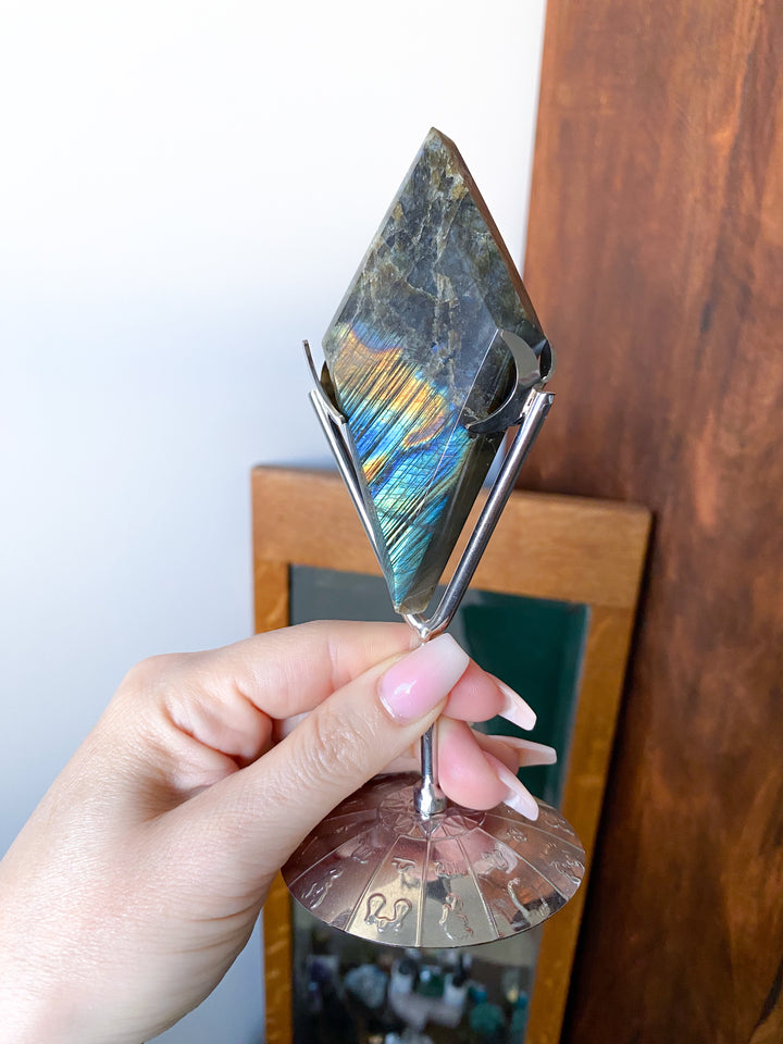 Labradorite Diamond on Stand - Get Exact Item