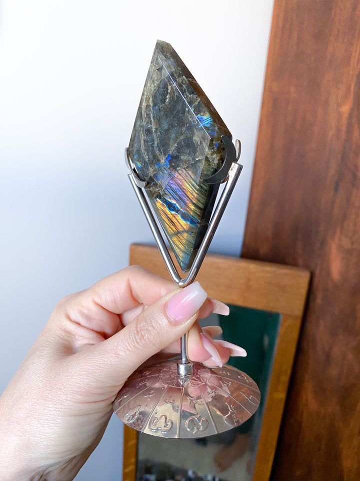 Labradorite Diamond on Stand - Get Exact Item