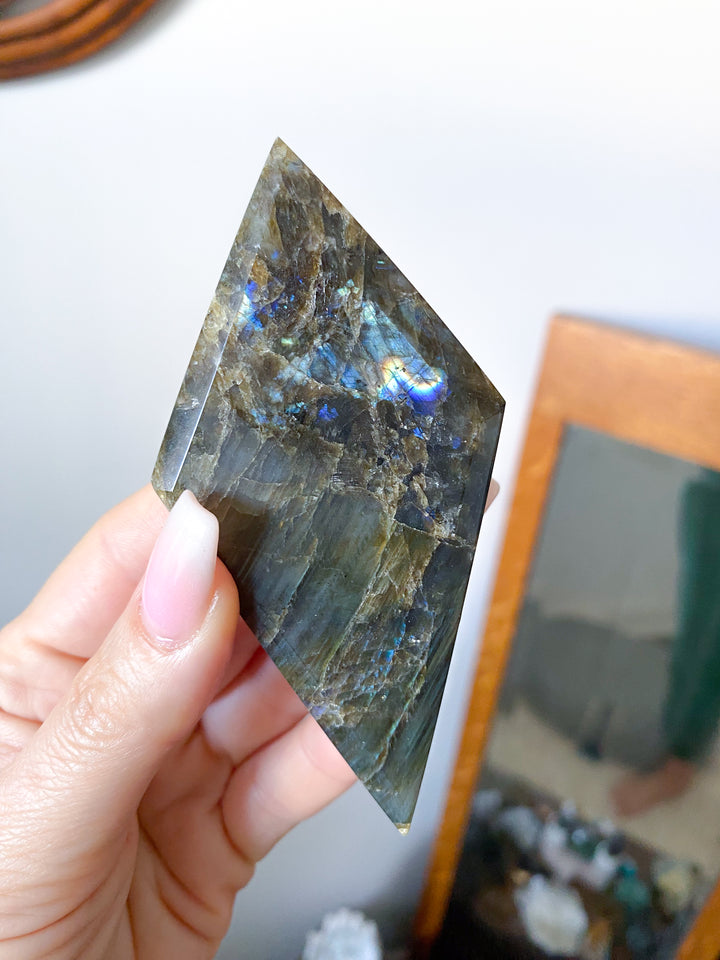 Labradorite Diamond on Stand - Get Exact Item