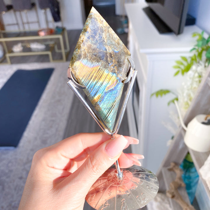 Labradorite Diamond on Stand - Get Exact Item