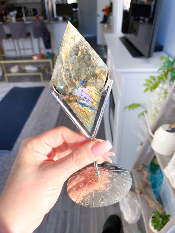 Labradorite Diamond on Stand - Get Exact Item