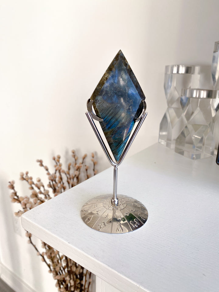 Labradorite Diamond on Stand - Get Exact Item