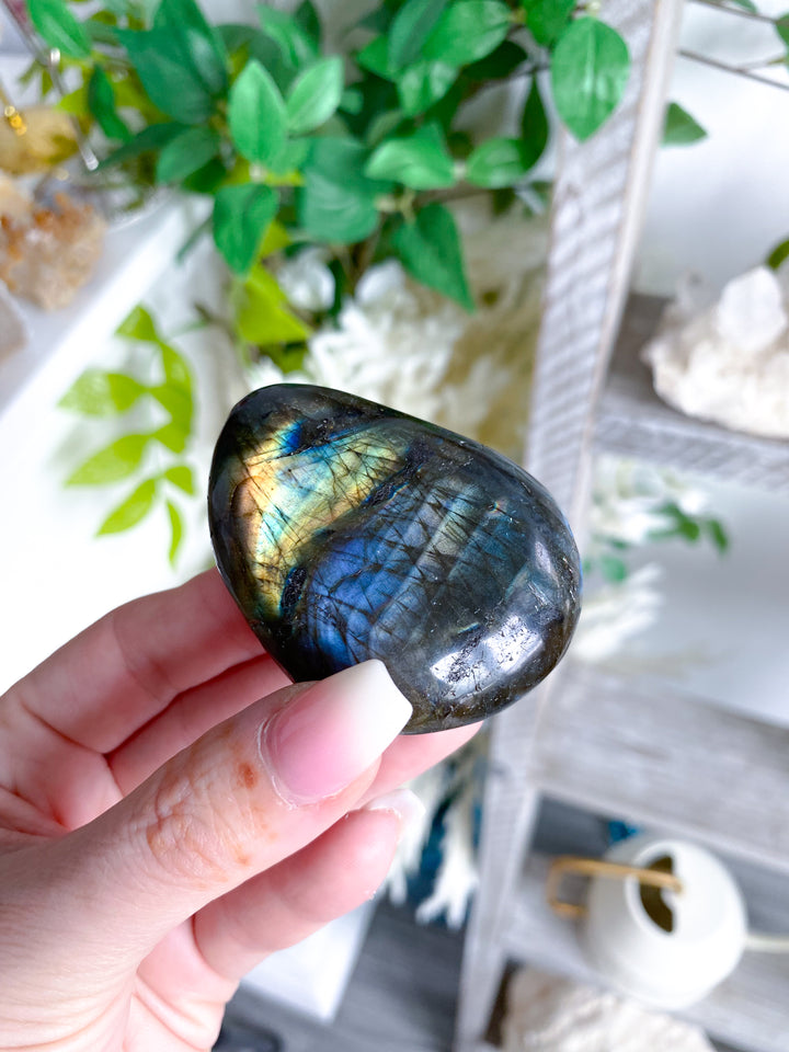 FLASHY Labradorite Palm Stone #11