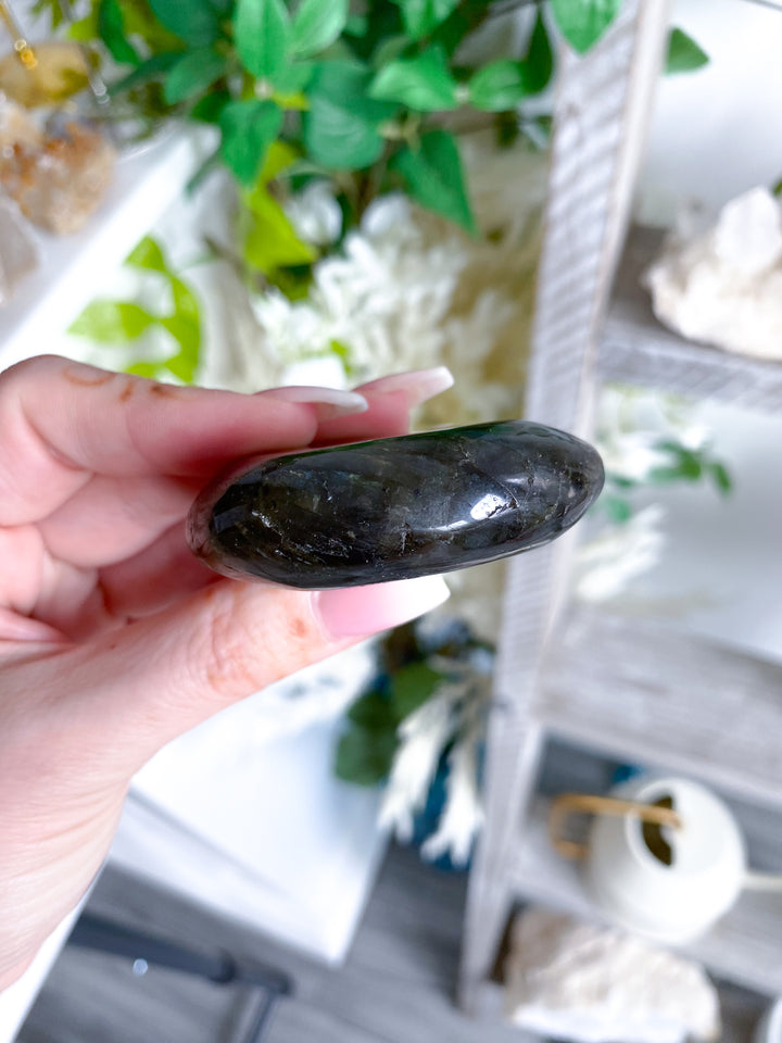 FLASHY Labradorite Palm Stone #11