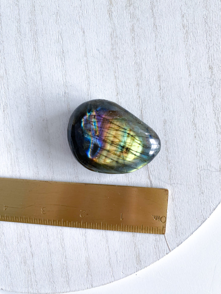 FLASHY Labradorite Palm Stone #11