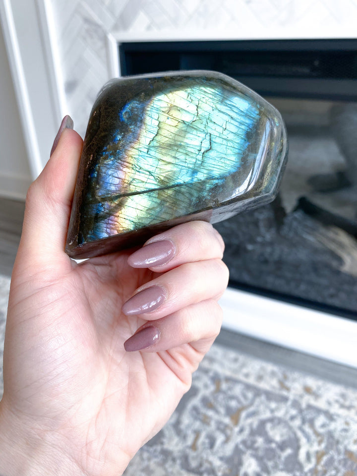 LARGE, STUNNING Labradorite Free Form - Psychic Abilities - Calming -  Imagination - Transformation - Revealing Truth - 1.1lb