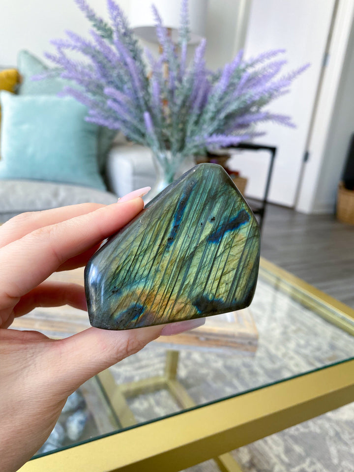 Green and Golden Labradorite Free Form