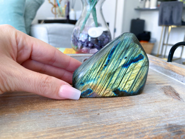 Green and Golden Labradorite Free Form