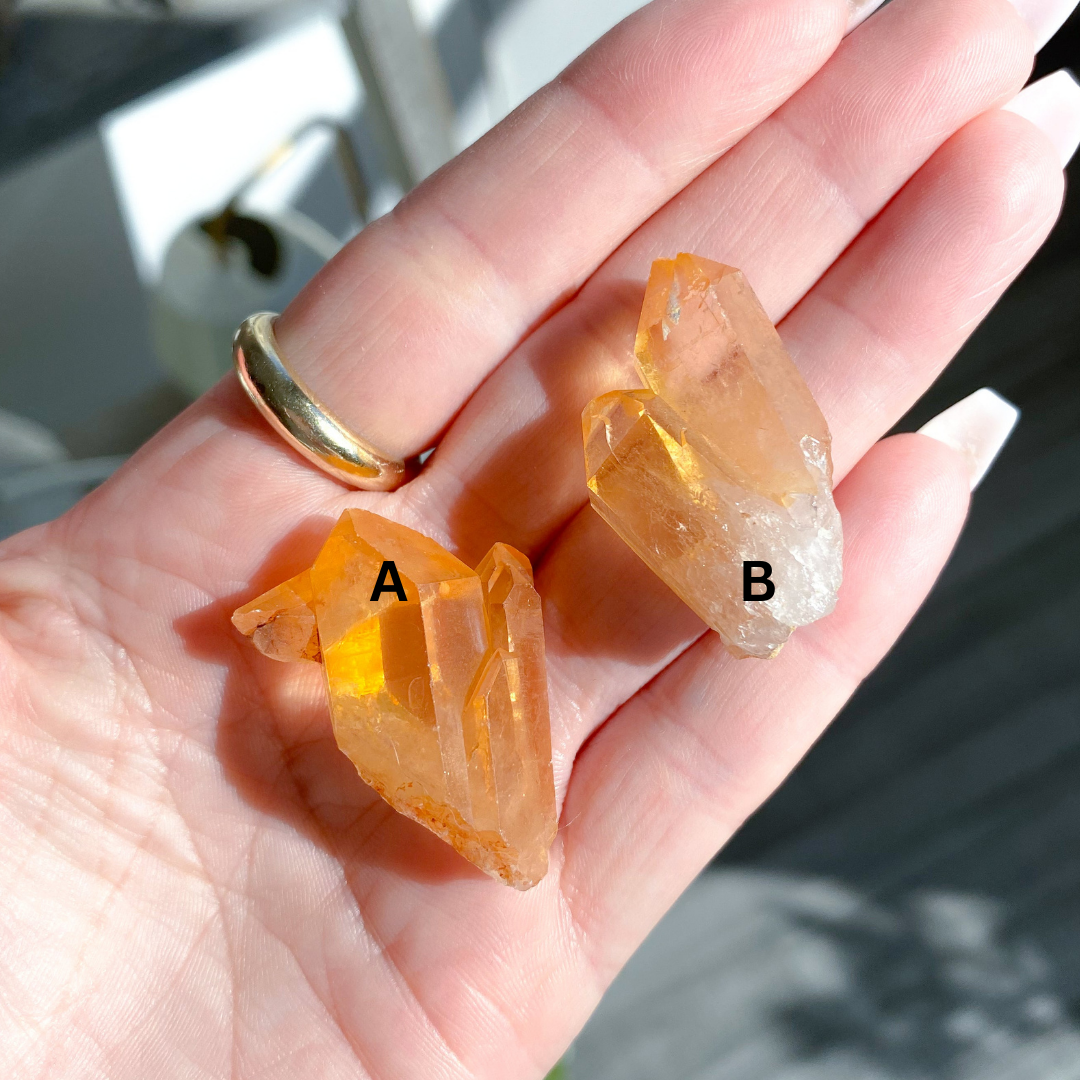 Natural Tangerine Quartz Cluster - Your Choice