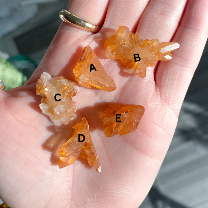 Cutie XS Natural Tangerine Quartz Cluster - Your Choice
