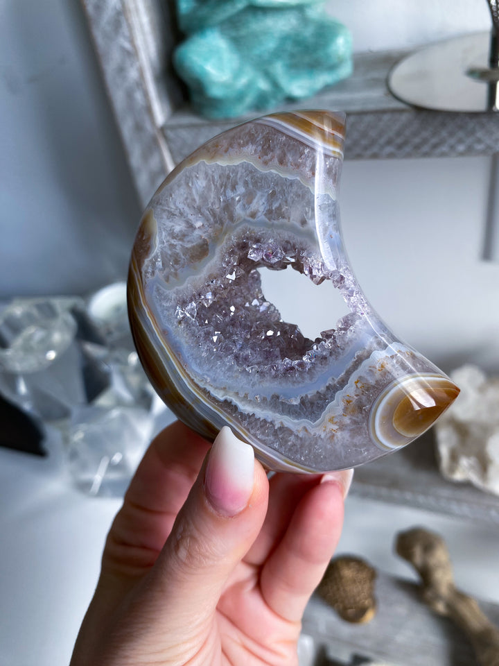 Unique Amethyst and Agate Moon #1