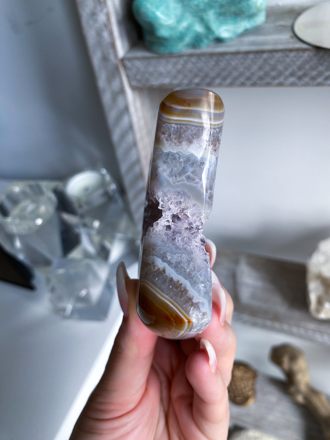 Unique Amethyst and Agate Moon #1