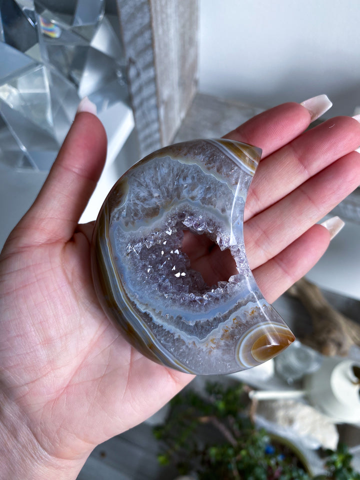 Unique Amethyst and Agate Moon #1