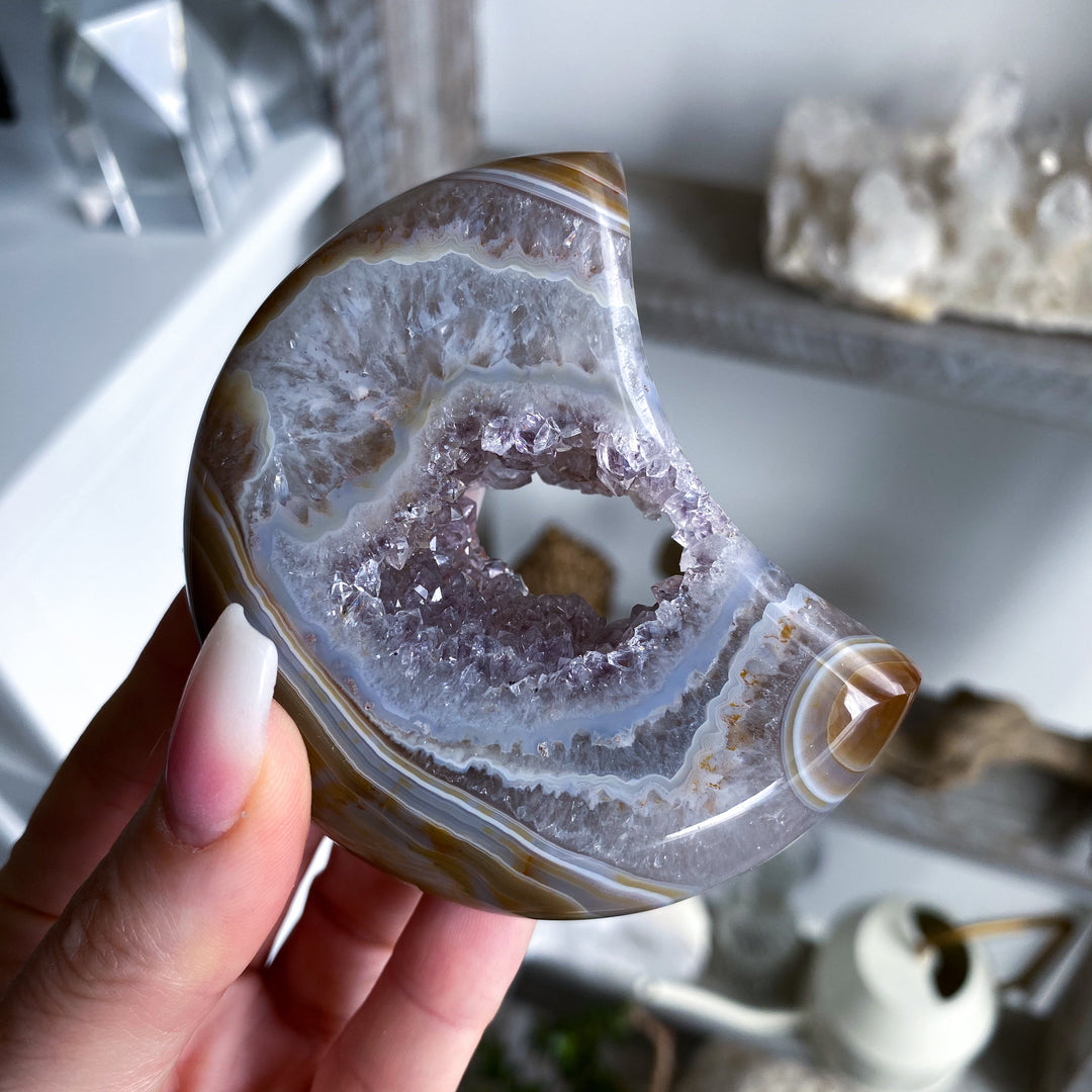 Unique Amethyst and Agate Moon #1
