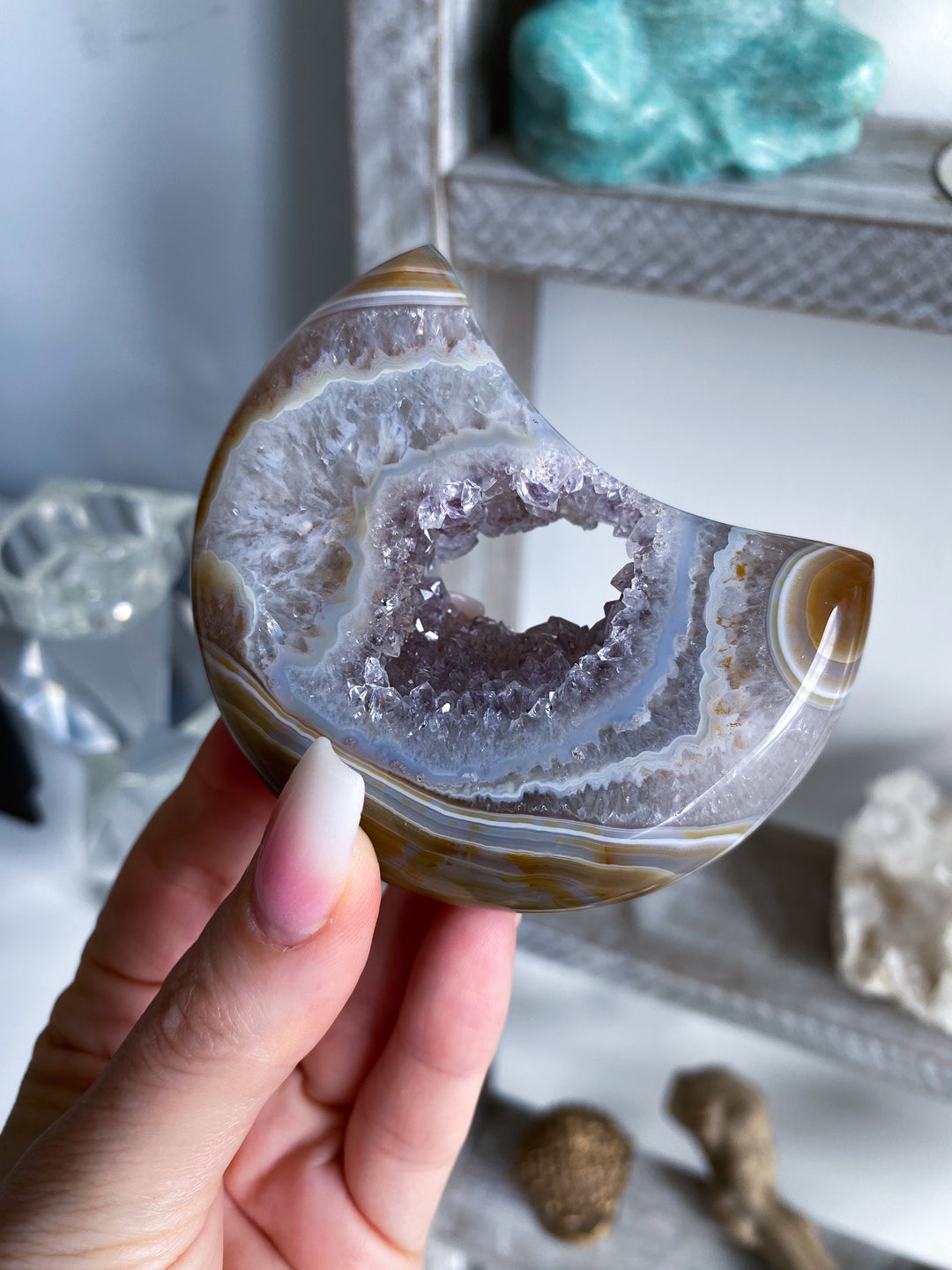 Unique Amethyst and Agate Moon #1