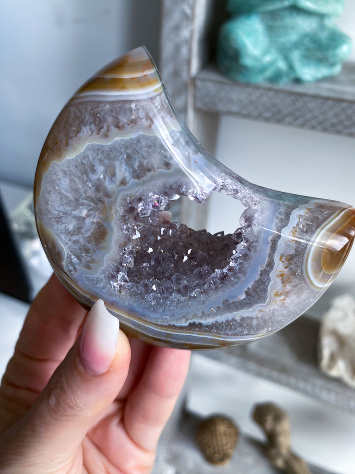 Unique Amethyst and Agate Moon #1