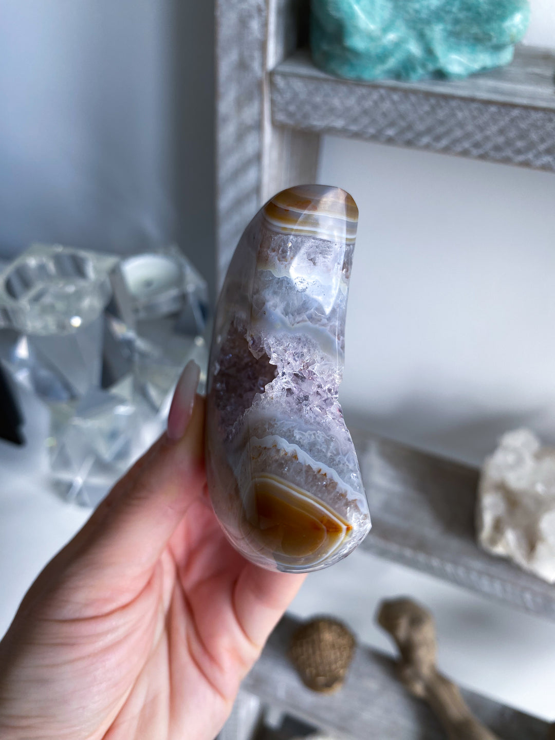 Unique Amethyst and Agate Moon #1