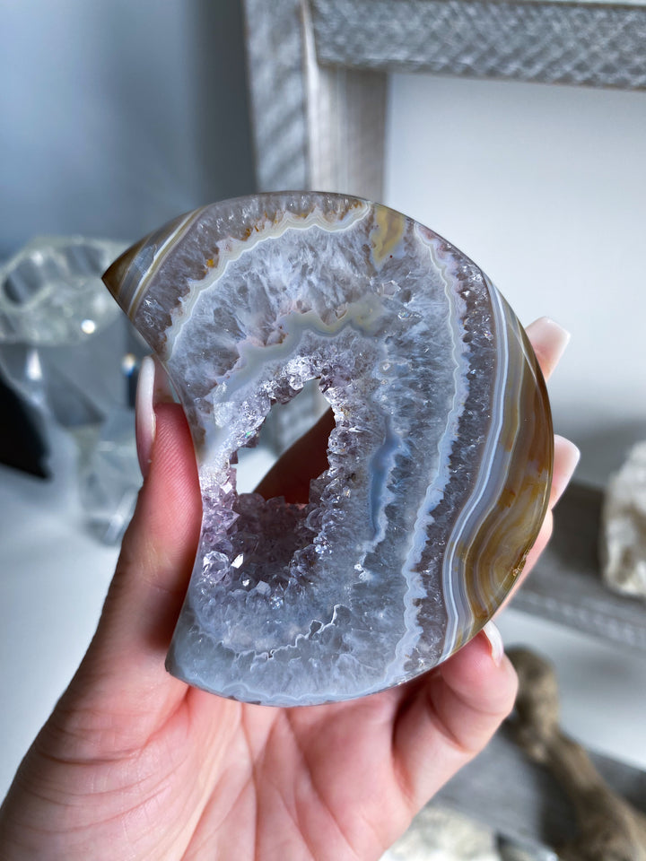 Unique Amethyst and Agate Moon #1