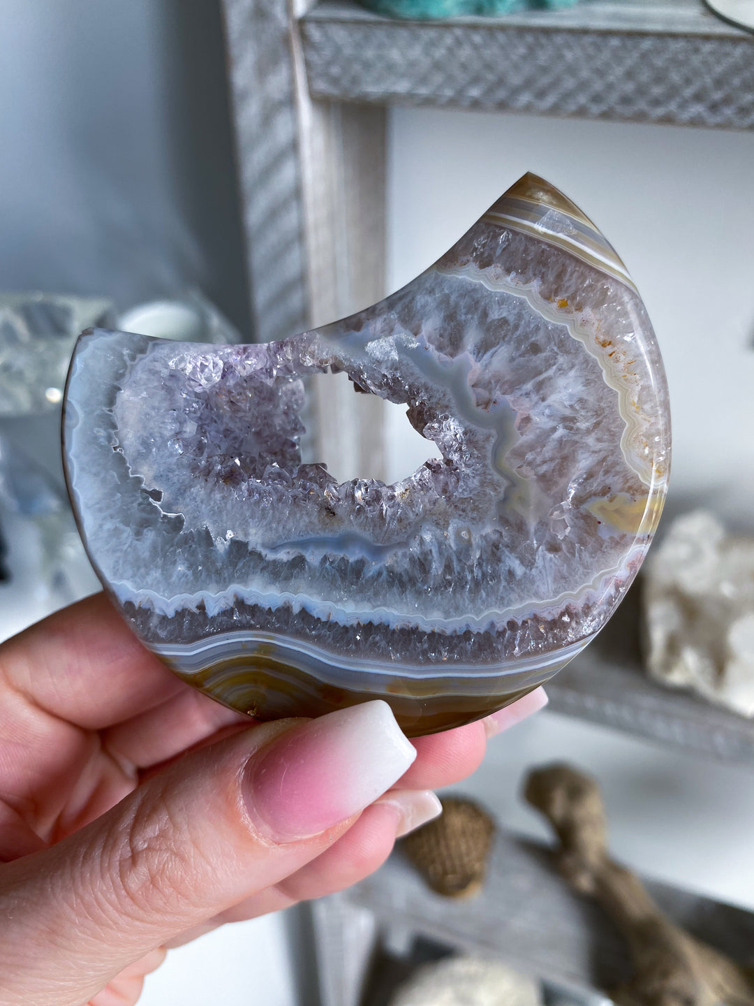 Unique Amethyst and Agate Moon #1
