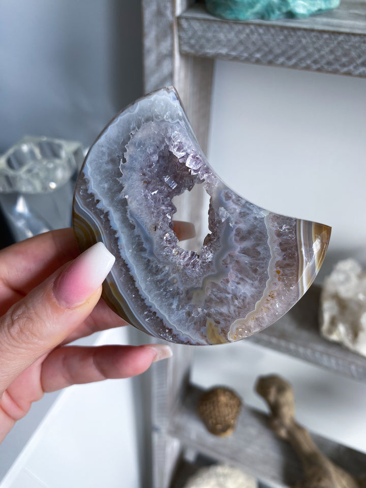 Unique Amethyst and Agate Moon #1