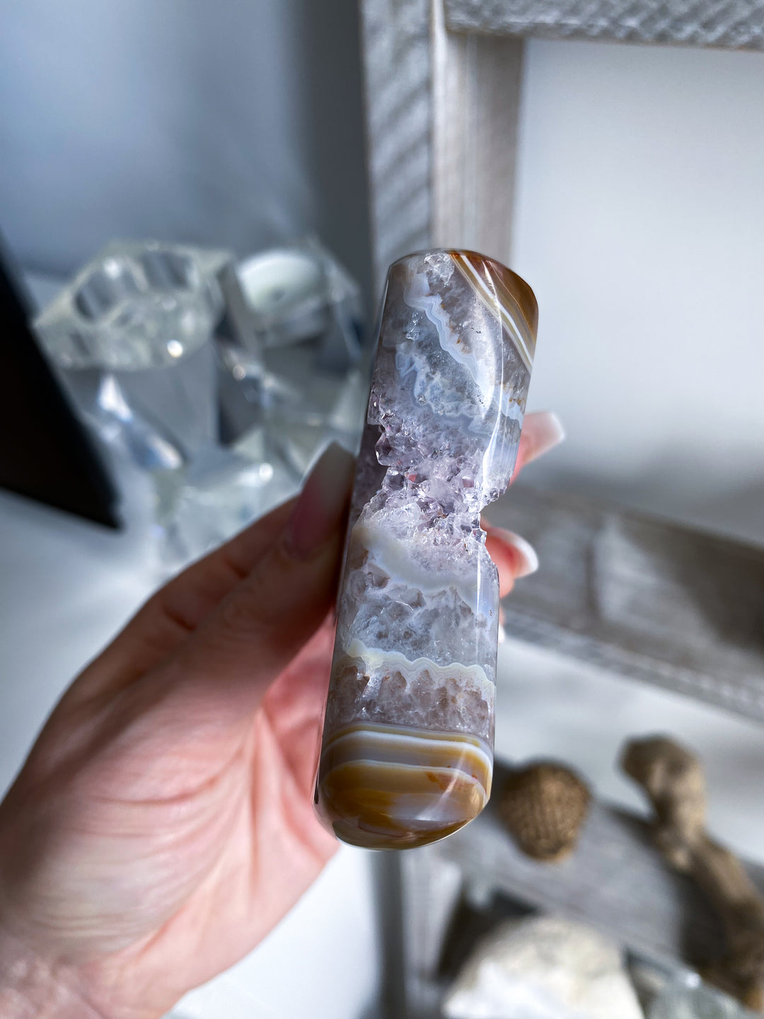 Unique Amethyst and Agate Moon #1