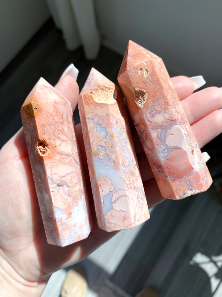 Cotton Candy Agate Towers 3" - Imperfect