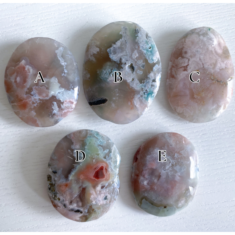 Thin, Unique Flower Agate Palm Stone
