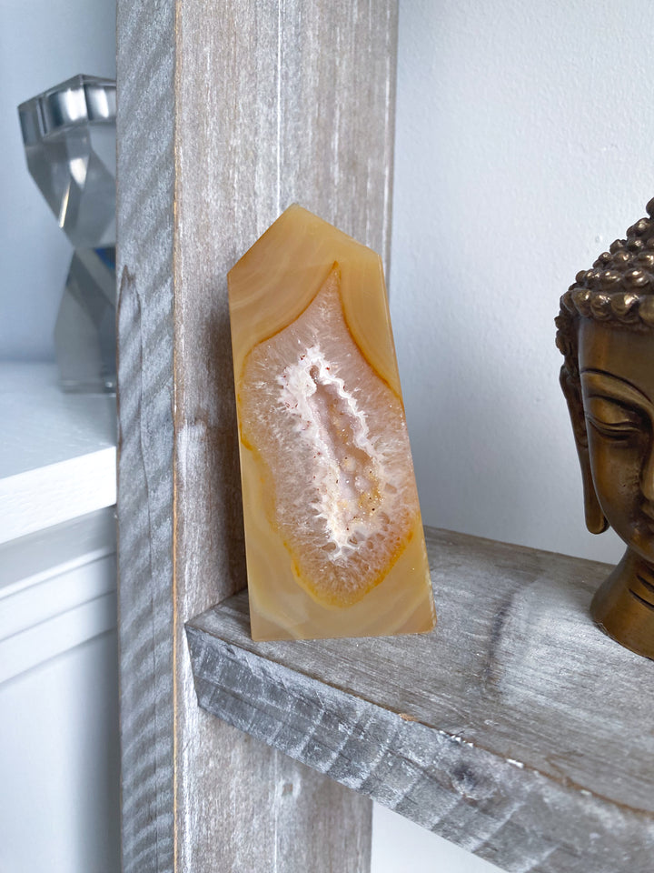 Orange Druzy Agate Slice