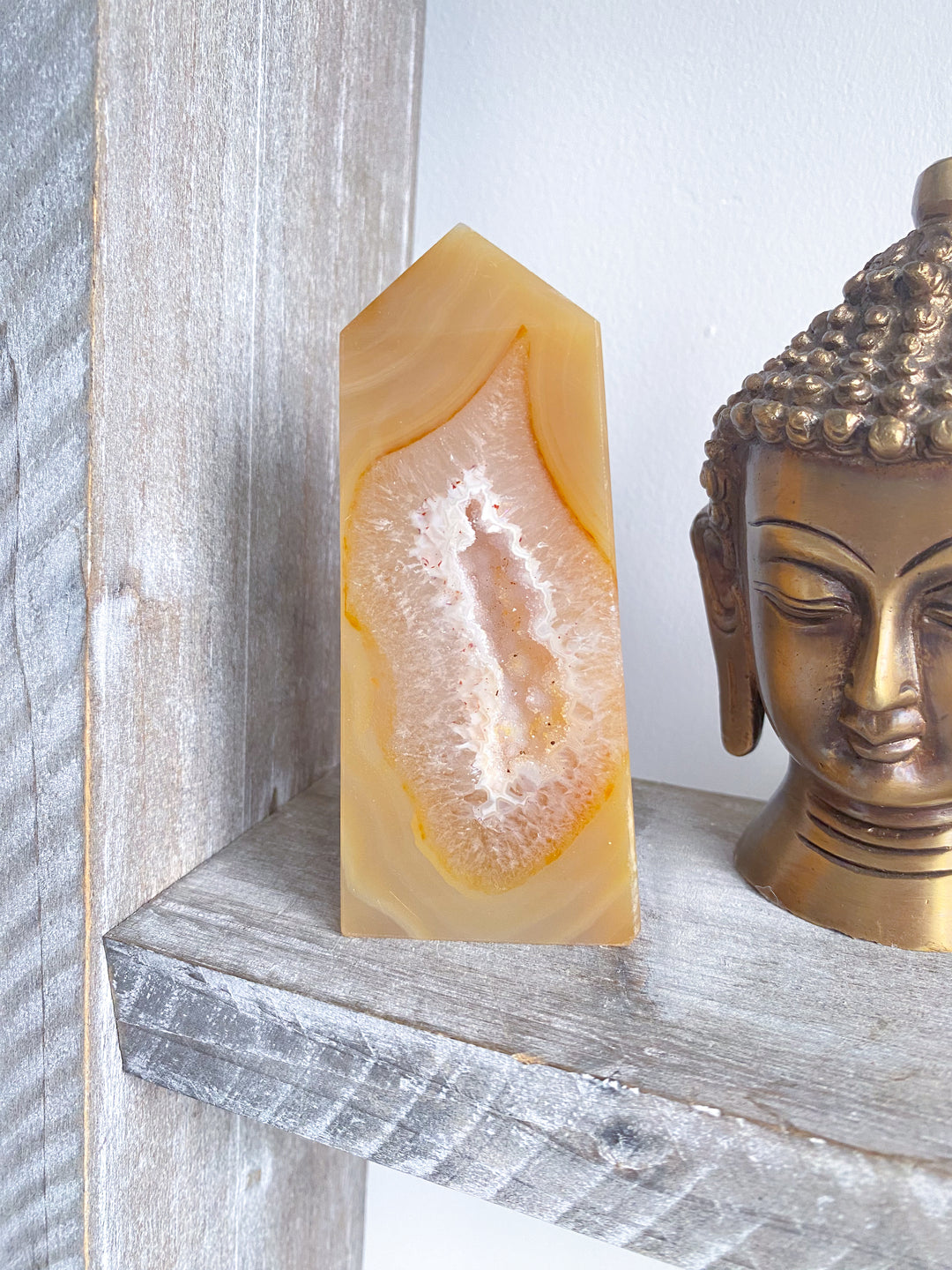 Orange Druzy Agate Slice