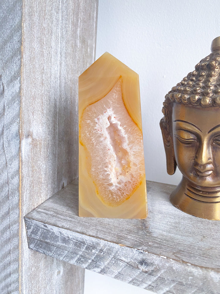 Orange Druzy Agate Slice