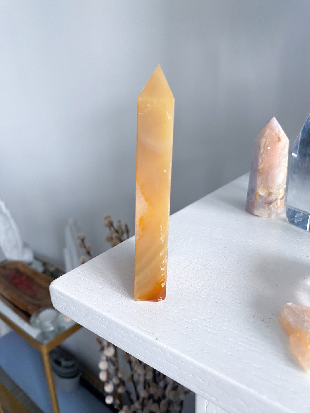 Orange Druzy Agate Slice