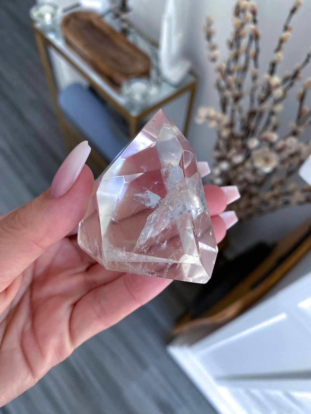 Faceted Clear Quartz Freeform